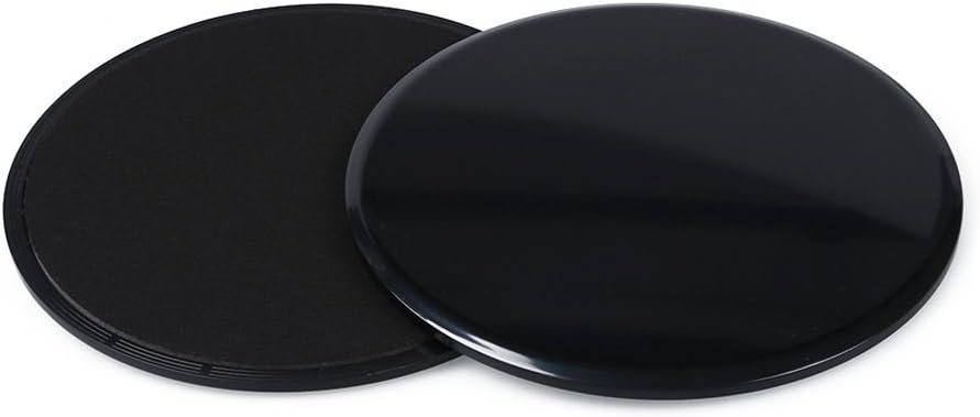 Suading 1 pair Fitness Gliders Gym Slider Workout Discs Core Ab Exercise Gym Training Slimming Abdominal Equipment Fitness Slide Discs（Black）