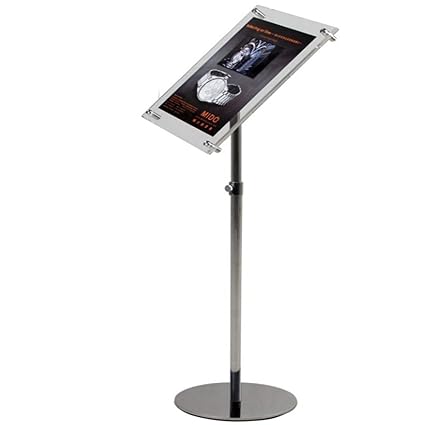 Adjustable Floor Standing Metal Sign Holder With Acrylic Panel For