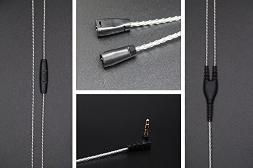 MiCity Replacement Upgrade Audio Extension Cable Cord Lead Jack For Sennheiser IE8 IE80 IE8I Headphones Retardant silver plated cable with shielded plug