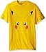 Pokémon Men's Pikachu Big Face Short Sleeve T-Shirt, Yellow, 2XL
