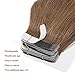 16 Inch Tape in Hair Extensions Remy Human Hair #06 Light Brown Long Straight Hair Seamless Skin Weft Invisible Double Sided Tape 20pc/pack 30g +10 Free Tape Bonds