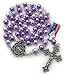 Big A Solutions Rosary Beads Catholic - Rosario - Handmade - Blue Rosary - Purple Rosary - Pink Rosary - Imitation Pearl - Free Velvet Pouch - Catholic Gift idea Easter Gift