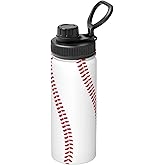 Ball Baseball Sports Water Bottles Stainless Steel 18OZ, Insulated for Travel Gym Outdoor