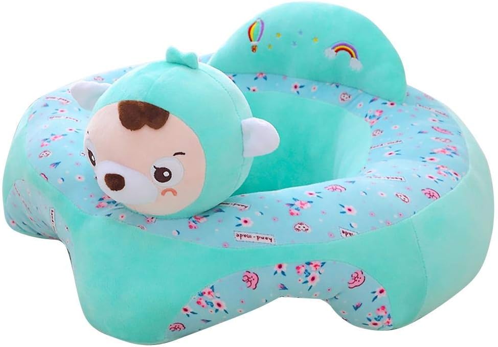 Baby Sofa Seat Cover Cartoon Plush Seat Soft Sofa Removable Sofa Chair Washable Baby Support Seat Plush Toys Cushion for Toddlers Children Kids Infant Blue Bear