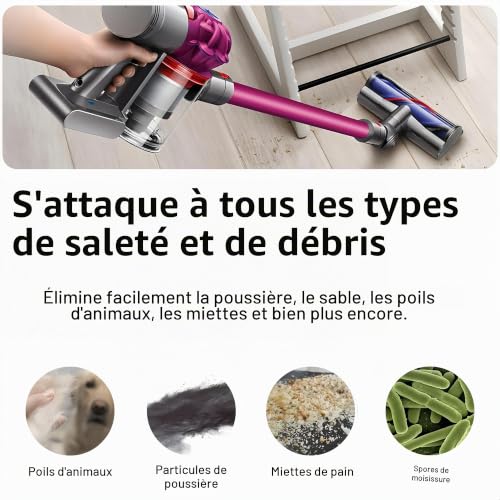 Brush Head for Dyson V7 V8 V10 V11 V15 Vacuum Cleaner Electric Rotary Brush Replacement for Dyson SV10 SV11 SV12 SV14 SV17 SV28 SV47 Motorhead Turbine Tip for Carpets, Parquet and Hard Floors