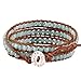 KELITCH Crystal Jade Beads Bracelets 3 Wrap Bracelets Bangle Crystal Bracelets