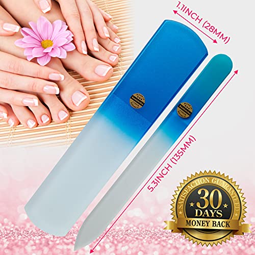 Glass Nail File with Velvet Case Glass Foot File Hand Callus Remover Czech Crystal Nail