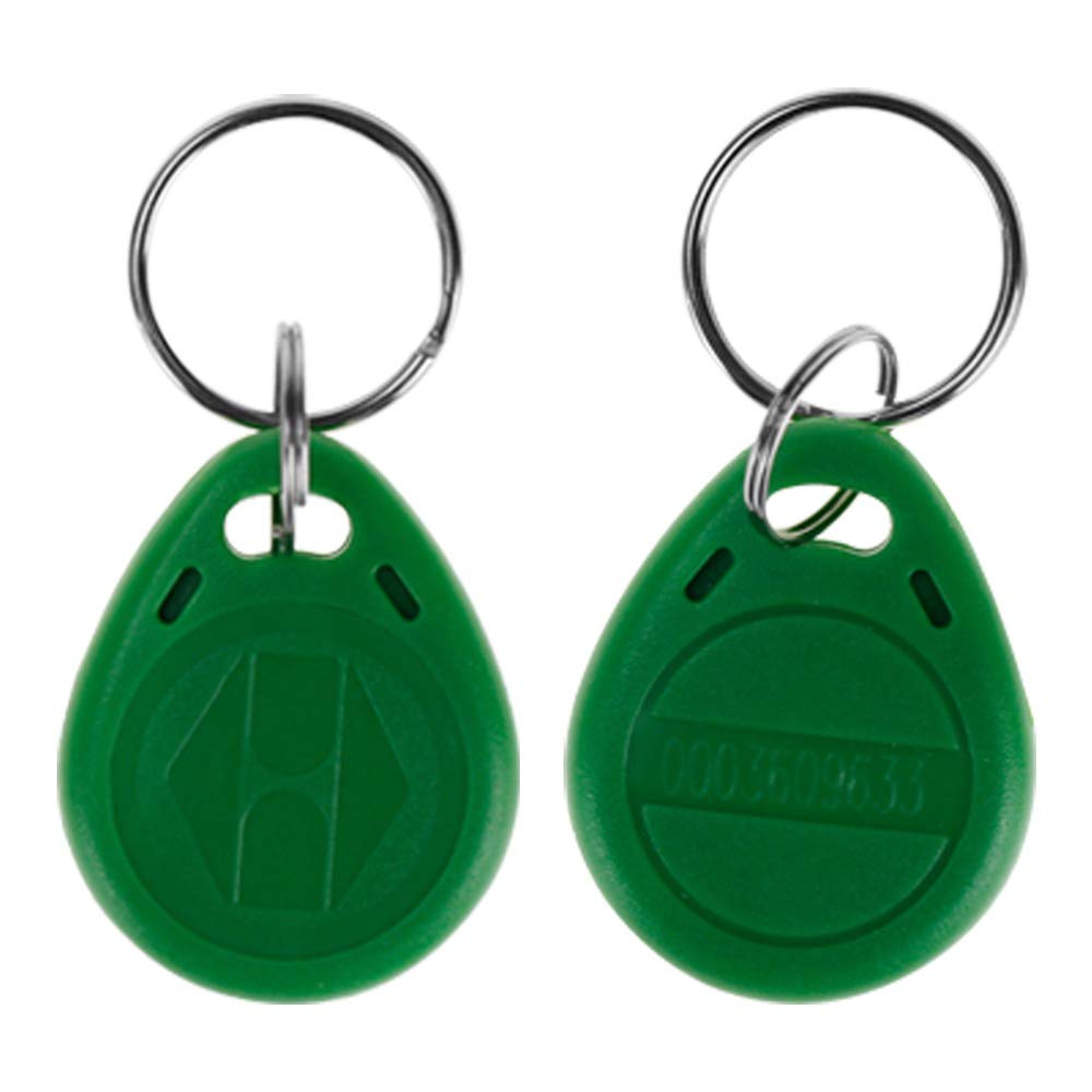 LIBO 125KHz Smart ID Key Tag Card RFID Access Control Key Card Proximity EM4100 TK4100 Keyfobs Keychains NFC Token Badge Holder (Pack of 100, Green)