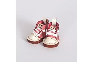 XiDonDon Doll Shoes High Top Handmade Leather Shoes for Ob11,Body9,GSC,Small 1/12bjd Ball Joint Doll Accessories (Pink)