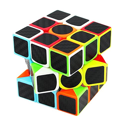 Dartphew Toys, Fashion 3x3x3 Speed Cube Carbon Fiber Sticker Unique Design Perfect Gift For Smooth Magic Cube Puzzles Improving Memory Practicing Hands-on dexterity Skills