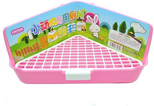RUBYHOME Big Triangle-Shaped Rabbit Cage Litter Box Corner Toilet Potty Trainer for Adult Guinea Pig Ferret Small Animals