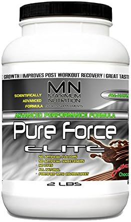 Pure Force Elite Whey Protein, All-Natural Protein Supplement with No Artifical Flavors or Dyes, Chocolate 2 Pound