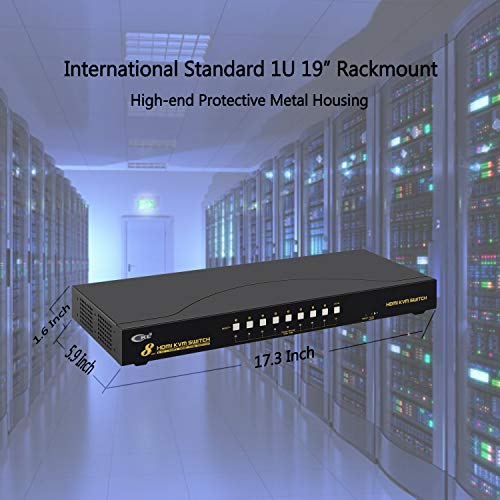 CKL USB 2.0 HDMI KVM Switch 8 Port, 8x1 PC Monitor Keyboard Mouse