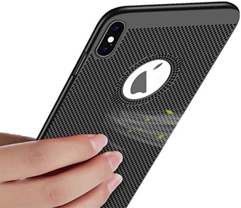 Golden Sparkle iPhone X Case, With Heat Dissipating Mesh and Rubberized Hard PC Cover, Supports Wireless Charging. Black Colour