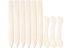 JUPEAN 9 Pcs Bone Folder Tool Scoring Tool Folding Bone Plastic Paper Folding Tool Book Binding Kit Leather Burnishing Card Making for Folding Scoring Creasing Origami Scrapbooking