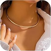 Rotaiboes Simple Metal Collar Necklace Open Round Clavicle Chain Summer Beach Body Chain Jewelry Festival Statement Collar Choker Necklace for Women