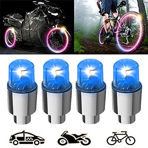 Meethome 4 PCS LED Wheel Lights - Car Bike Wheel Tire Tyre Valve Dust Cap, Motion Activated, Spoke Flash Lights Car Valve Stems & Caps Accessories, Safety, Waterproof