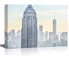 Canvas Wall Art - Buildings in New York City - Giclee Print Gallery Wrap Modern Home Art Ready to Hang - 12" x 18"