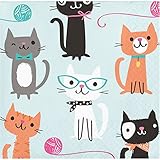 Cat Party Beverage Napkins, 48 ct