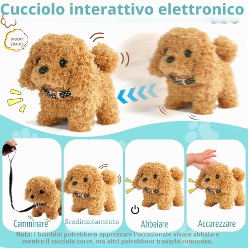 jerryvon Dog Barking and Walking – Toys Children 2 Years Old Dog Toy Walking and Barking Gift Girl 2 3 4 Years Plush Realistic Dog Animals Toy for Children