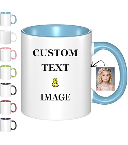 Amazon.com: Personalized Photo Mug- Upload Any Image And Add Text - Large  15 oz White Ceramic Coffee Mug Cup : Home & Kitchen