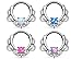 Lobal Domination 1pc Lacey Single Opal Septum Clicker Surgical Steel 16g Pierced Nose Ring (Steel with White Opal)