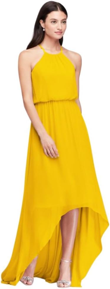 High-Low Chiffon Halter Bridesmaid Dress Style F19740
