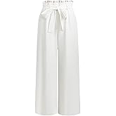 Floerns Women's Paperbag Waist Straight Leg Pants Business Work Casual Trousers