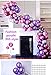 Captank Purple Metallic Balloons Rose Red Balloons Arch Garland Kit 60 pcs Chrome Silver Metallic Latex Light Purple Balloons Pink Balloon kit:16ft Balloon Strip Tape 100 Balloon Dot Glue …