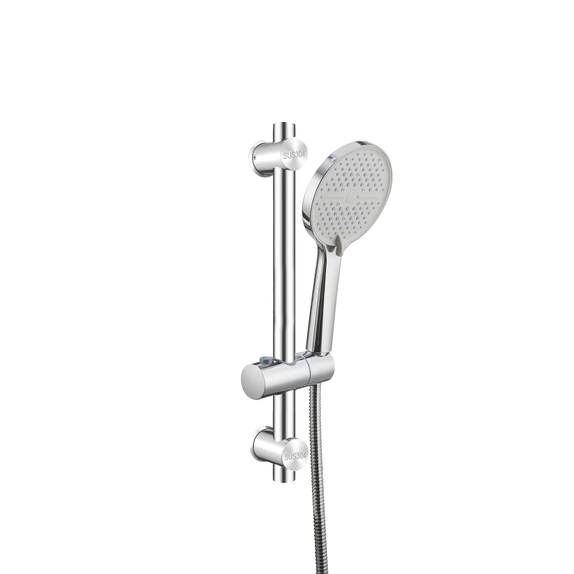 42CM Shower Riser Rail Kit Adjustable Shower Slide Bar with 5-Function Handheld Shower Head and 150CM Shower Hose SUS304 Stainless Steel Shower Holder Bracket Polished Finish — image 1