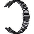 EANWireless Compatible for Garmin Lily Band, Metal Classic Stainless Steel Replacement Slim Accessory Fit for Garmin Lily Smartwatch Women Dressy, Black