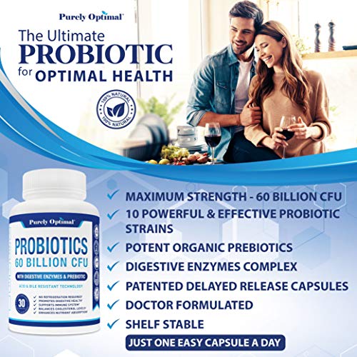 Purely Optimal Premium Probiotics 60 Billion CFU Prebiotics