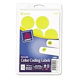 Avery 5499 Removable Print or Write Color Coding Labels, 1.25