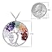 Silver Plated Wire Wrapped Crystal Copper Tree of Life Pendant Necklace for Girls Handmade Healing Chakra Natural Tumbled Semi Precious Stone Pendant Necklace Jewelry