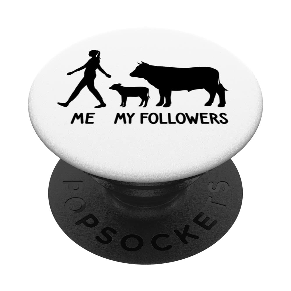 ME MY FOLLOWER Cow Lover Milk Farmer Cute Animal Social PopSockets Swappable PopGrip