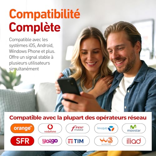Amplifier 5G 4G 3G GSM 5 Bands 28/8/3/1/7 GSM Amplifier for Home Offices 70dB Gain Signal Repeater Compatible Bouygues, Free, Orange, SFR