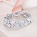 EVER FAITH Women's Prong Cubic Zirconia Vintage Style Dual Layer Tear Drop Bracelet Clear Silver-Plated-Brass