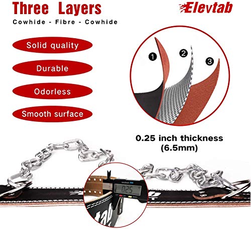image for Elevtab Weight Lifting Dip Belt, 2 in 1 Workout Belt, 4