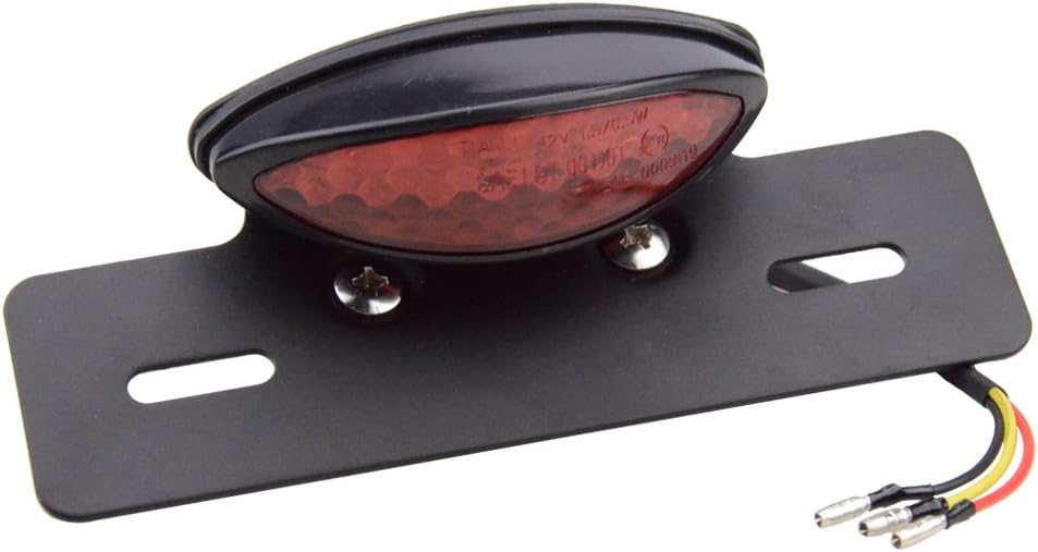 GOOFIT Motorcycle LED Tail Light Integrated License Plate Rear Brake Lamp Smoky Lens Replacement For Scooter Red