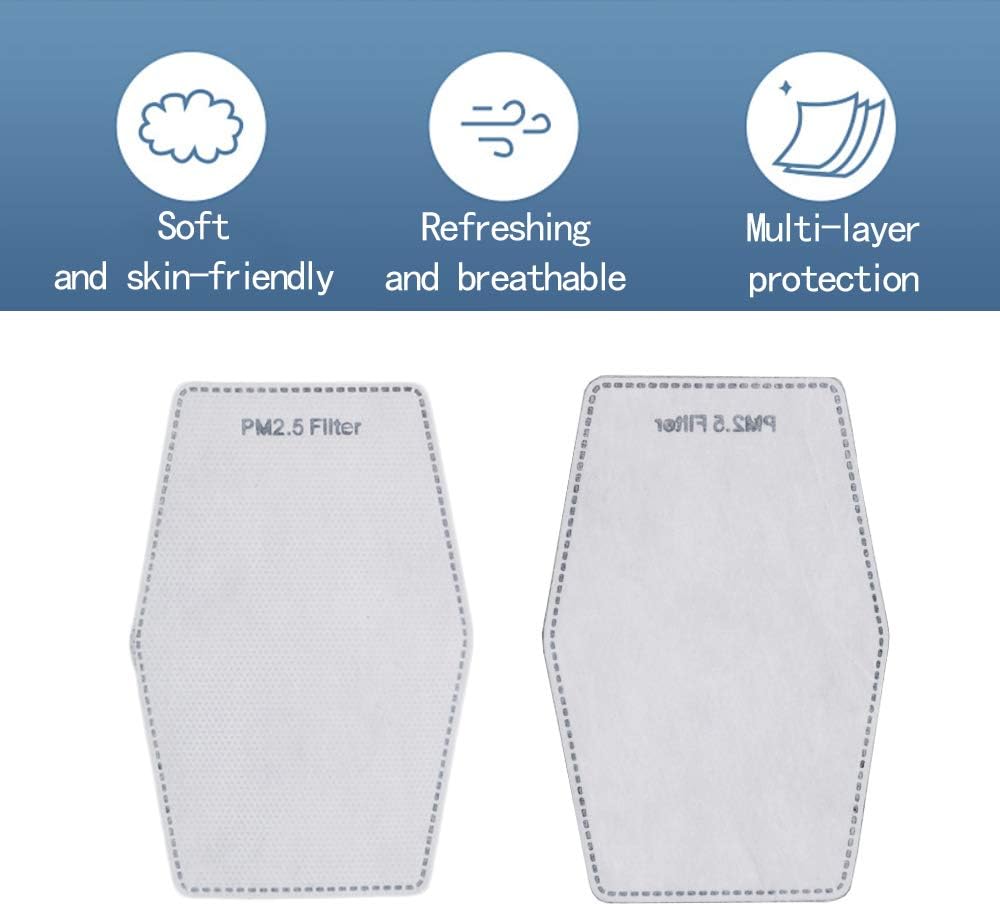 MOAMUN Activated Carbon Filters, 5-layer Replacement of the Face cover Filter in a Protective Cover (90pack-adultsize-new): Kitchen & Dining