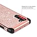 BENTOBEN Galaxy Note 10 Case, Glitter Bling Slim Hybrid Faux Leather Hard Cover Soft Rubber Bumper Girls Women Rugged Shockproof Protective Phone Case Cover for Samsung Galaxy Note10 (2019), Rose Gold