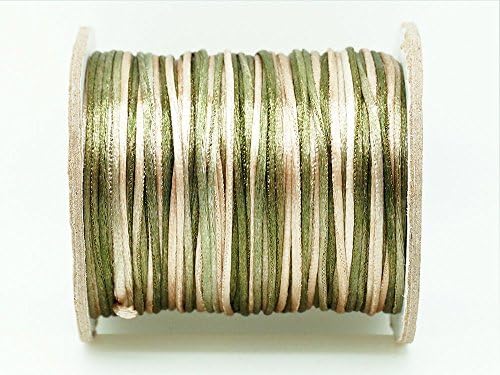 SUNSET Variegated 1mm Bugtail Satin Cord Shamballa Macrame Beading Nylon Kumihimo String (210ft Spool)