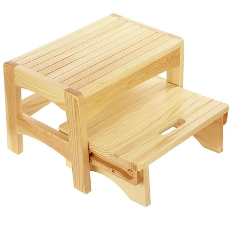 Welcare Handcrafted 100 Solid Wood Step Stool Foot Stool Kitchen