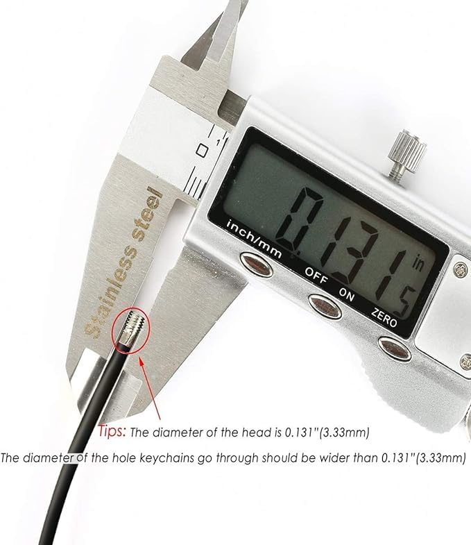 CrocSee Pack (20) Stainless Steel Wire Keychains Cable, Key Chain Rings, Heavy Duty Luggage Tags Loops Tag Keepers 2mm Twist Barrel (Cable Length: 6 inches)