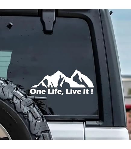 "ONE LIFE LIVE IT" Off-Road Decal Sticker – 4x4 Fit Land Rover – Glossy White 6x46cm (Croft Decals, UK Made)