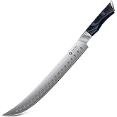 Carving Knife，11.6 Inch Brisket Slicing Knife, Japanese High Carbon Steel Butcher Knives with VG10 Steel Core & G10 Handle, Full Tang Ultra Sharp Meat Cleaver for BBQ, Turkey, Roast, Brisket