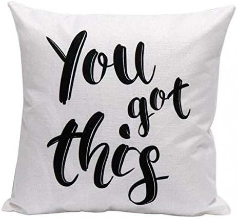 zhengdingrichu Custom Black Text Cotton Linen Sofa Throw Pillow Office Car Chair Seat Backrest Cushion Factory Direct Sale Throw Pillow Cover 20"x20"(One Side)