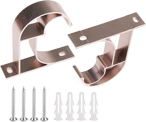 Amazon Besuntekカーテンロッドブラケットウィンドウドレープ天井吊り下げホルダー壁のセット2 Fits 1 ロッド カーテンレール ポール オンライン通販