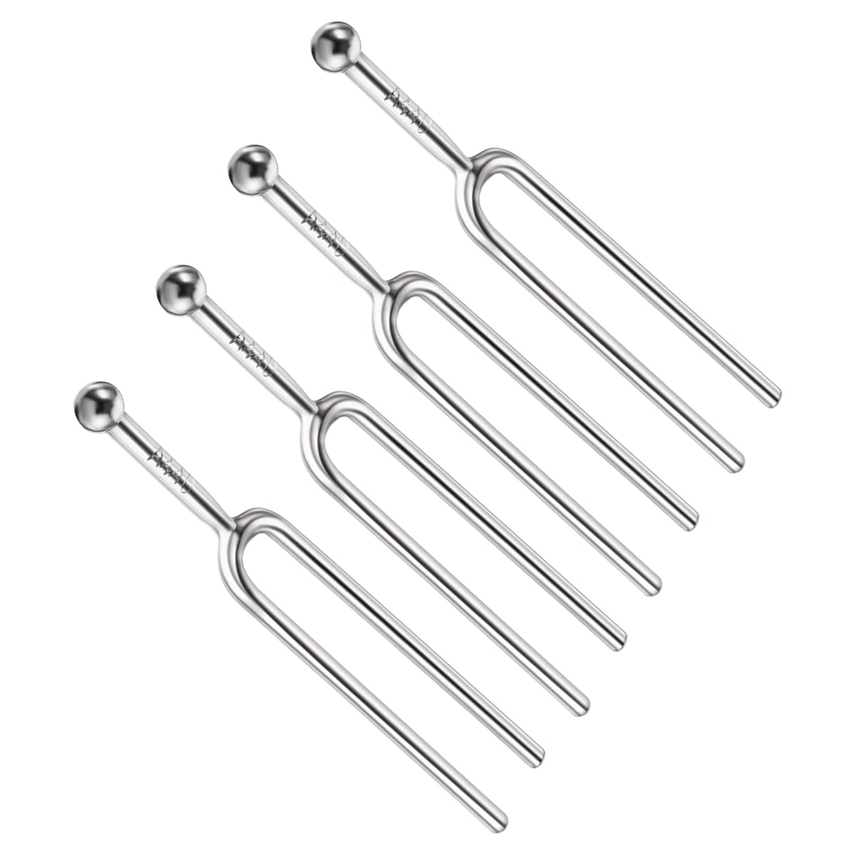 A440 Tuning Forks, 4 Pack Stainless Steel Tuning Fork, Standard A 440 Hz Violin Guitar Tuner Accessories Compatible with Musical Standard Instruments Violin Guitar Tuner Device
