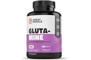 Crazy Muscle Keto Friendly L Glutamine Capsules 1000mg, Post Workout Supplement to Increase Recovery, Decrease Delayed Onset Muscle Soreness, Reinforce Strength Gains & Heal Leaky Gut (100 Pills)